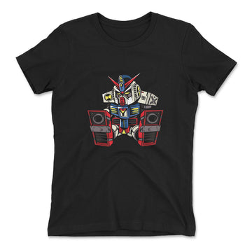 Sleepy Robot Womens T-Shirt in Black color